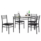 ODM Home Furniture Dining Room Sets Rectangle Glass Dining Table And 4 Chairs Set